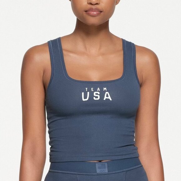SKIMS Soft Lounge Tank Team USA Navy XXS - Picture 1 of 9